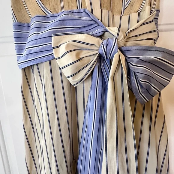 Sandro Long Sleeveless Asymmetric dress w stripes. EU-34 (US-S or size 2) - Picture 10 of 16